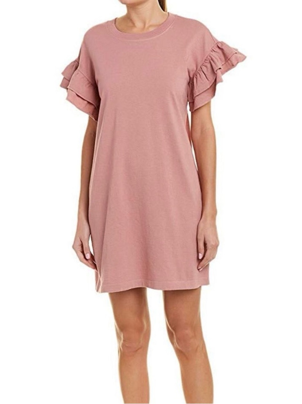 Current/Elliott Ruffle Sleeve The Carina Mauve Cotton Dress Size 0 / Small